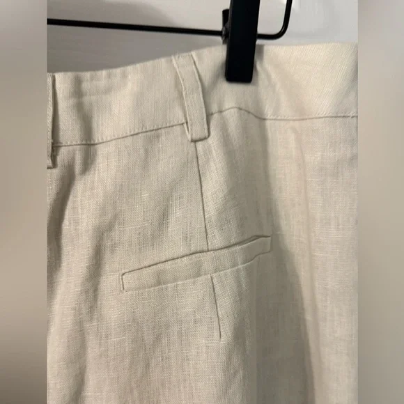 Anthropologie x Farm Rio Tan Linen Wide Leg Pants Medium - Picture 6 of 13